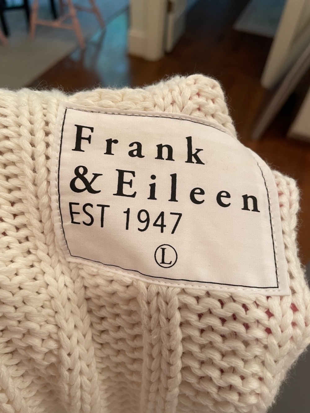 Frank and Eileen Cotswolds cable knit cardigan sz L - Picture 6 of 9